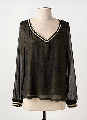 Blouse légère et transparente manches longues noir BELLITA femme