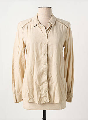 Chemisier coupe droite manches longues beige KANOPE femme