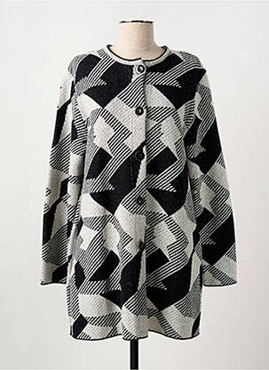 Gilet manches longues col rond gris GRIFFON femme
