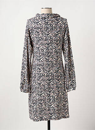 Robe mi-longue manches longues manches longues gris GILMA D'AGO' femme