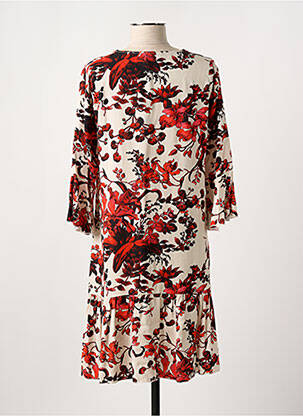 Robe courte manches 3/4 manches 3/4 orange GILMA D'AGO' femme