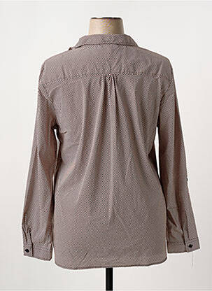 Blouse poignets boutonnés avec fente manches longues rouge THEL ELEGANCE femme