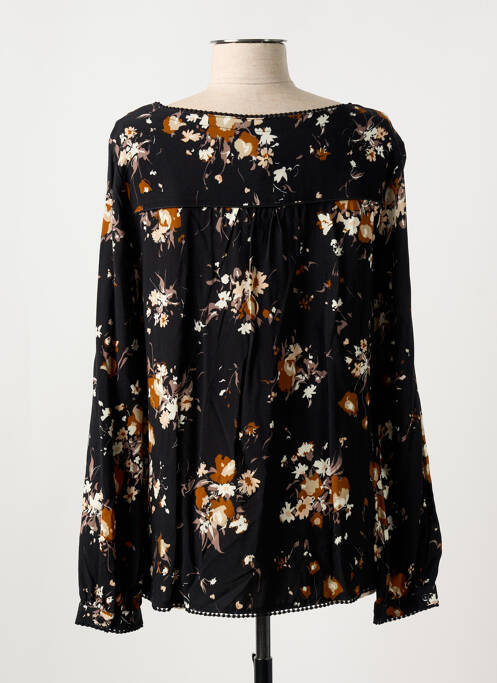 Blouse imprimé fleurs manches longues noir KANOPE femme