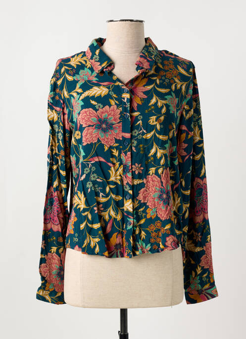 Chemisier imprimé fleurs manches longues vert TEDDY SMITH femme