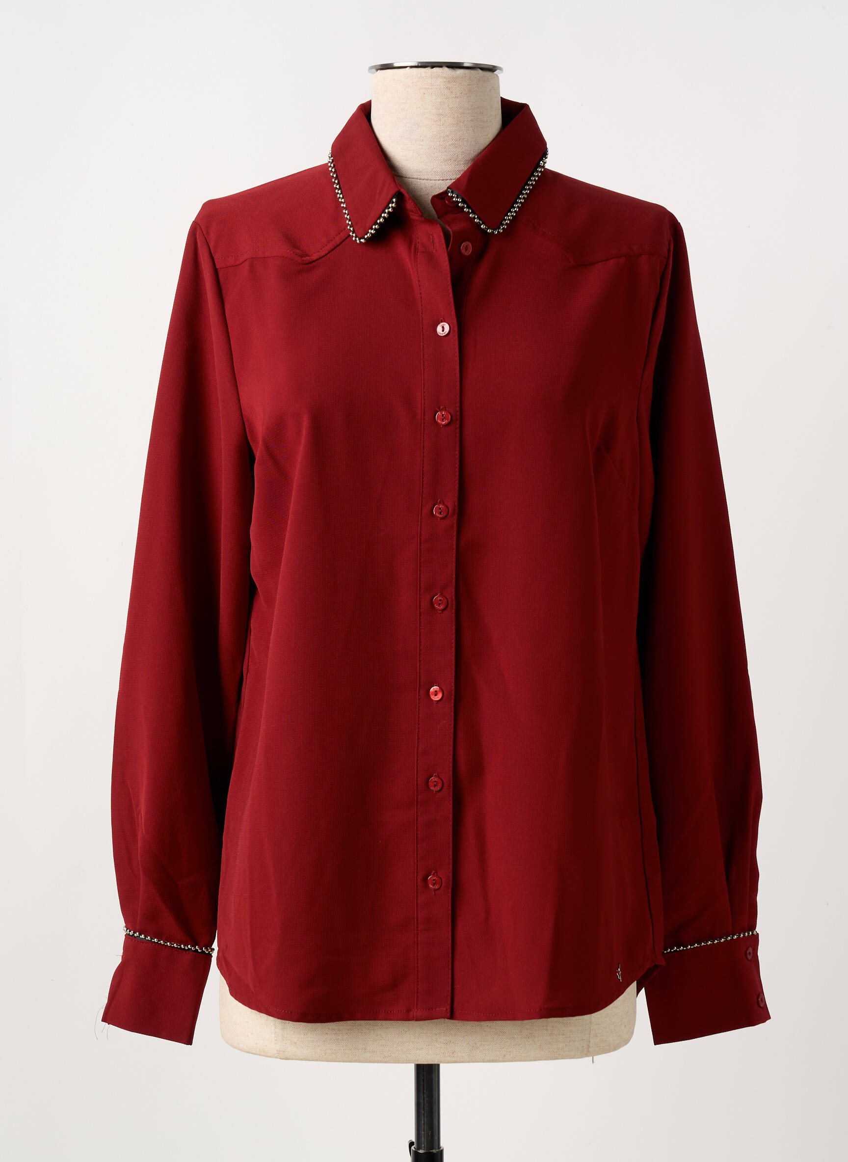 Chemisier tissage crêpe manches longues rouge LPB LES PETITES BOMBES  femme