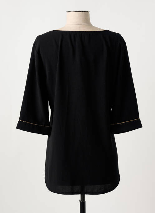 Top coupe cintrée manches 3/4 noir MAMOUCHKA femme