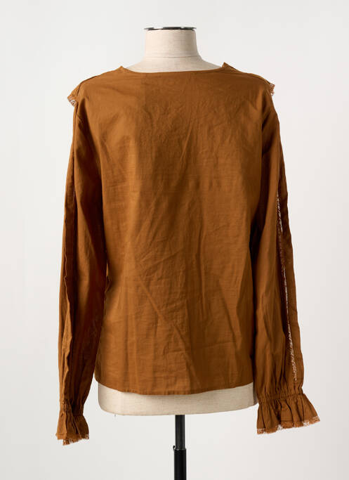 Blouse manches longues manches longues marron SCHOOL RAG femme