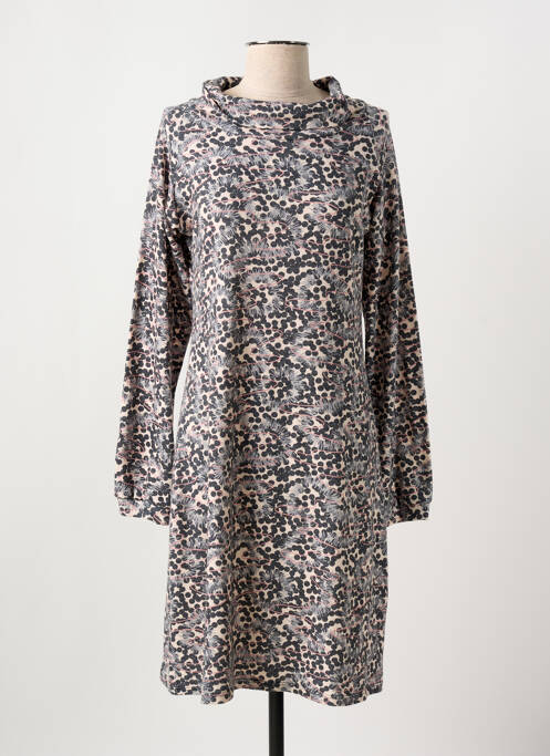 Robe mi-longue manches longues manches longues gris GILMA D'AGO' femme