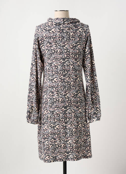Robe mi-longue manches longues manches longues gris GILMA D'AGO' femme