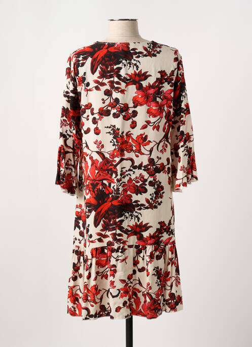Robe courte manches 3/4 manches 3/4 orange GILMA D'AGO' femme