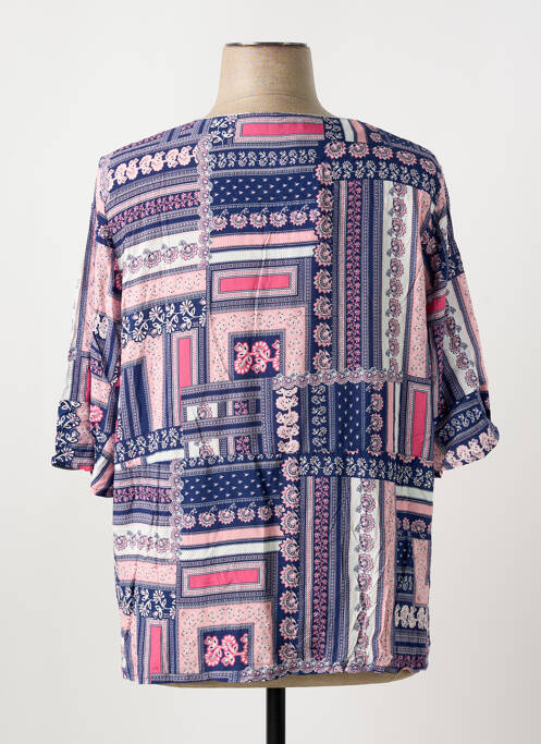 Blouse imprimé fantaisie manches 3/4 bleu GRIFFON femme