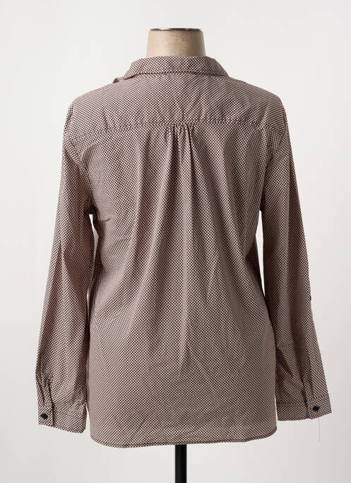 Blouse poignets boutonnés avec fente manches longues rouge THEL ELEGANCE femme