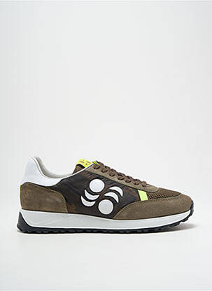 Baskets tissage satiné bout rond vert PANTOFOLA D'ORO homme