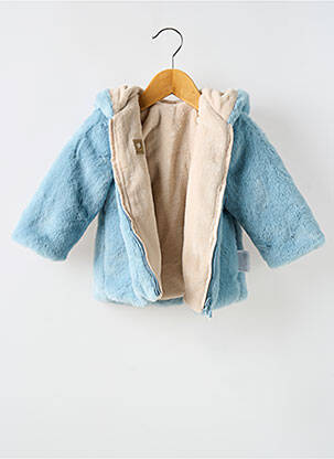 Manteau court fermeture boutonnée sur le devant a capuche bleu MAYORAL fille