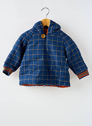 Manteau court fermeture boutonnée sur le devant a capuche bleu MOULIN ROTY garçon