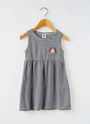 Robe courte maille fine sans manche bleu PETIT BATEAU fille