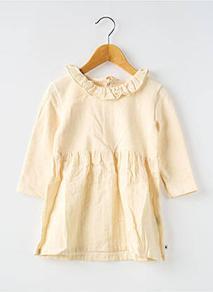 Robe courte manches longues manches longues beige PETIT BATEAU fille