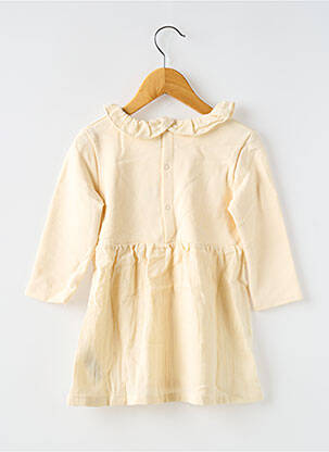 Robe courte manches longues manches longues beige PETIT BATEAU fille