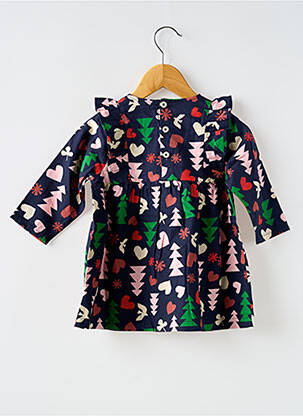 Robe courte manches longues manches longues bleu PETIT BATEAU fille