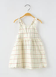 Robe courte tissage popeline sans manche beige MOULIN ROTY fille