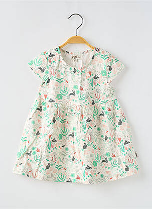 Robe courte imprimé fantaisie manches courtes blanc MOULIN ROTY fille