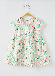 Robe courte tissage popeline manches courtes blanc MOULIN ROTY fille
