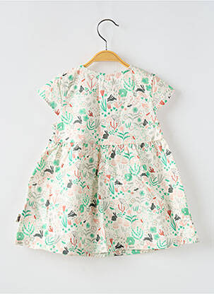 Robe courte imprimé fantaisie manches courtes blanc MOULIN ROTY fille