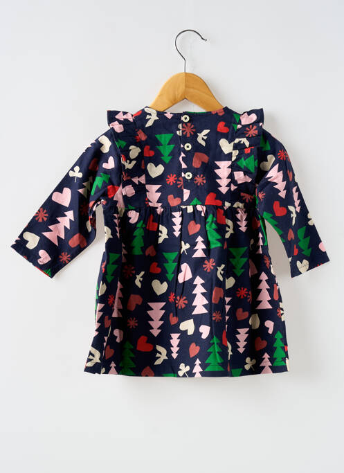 Robe courte imprimé fantaisie manches longues bleu PETIT BATEAU fille