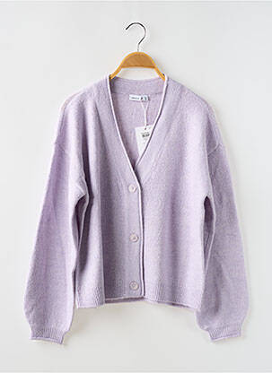 Gilet manches longues col v violet NAME IT fille