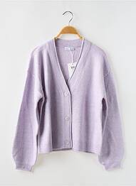 Gilet manches longues maille tricot violet NAME IT fille