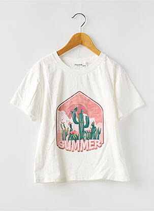 T-shirt coupe droite manches courtes blanc LYLA ROSE fille