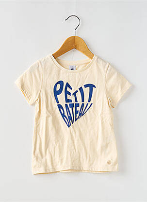 T-shirt coupe droite manches courtes beige PETIT BATEAU fille