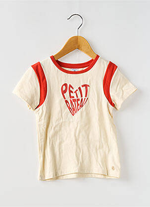 T-shirt coupe droite manches courtes beige PETIT BATEAU fille