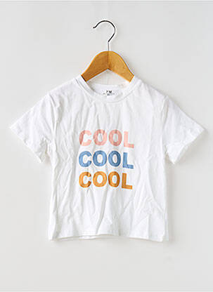T-shirt coupe droite manches courtes blanc PM MERE & FILLE fille