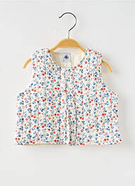 Gilet sans manche col rond blanc PETIT BATEAU fille