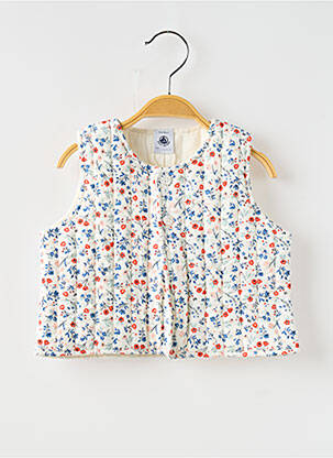 Gilet sans manche col rond blanc PETIT BATEAU fille
