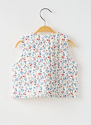 Gilet sans manche col rond blanc PETIT BATEAU fille