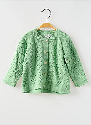 Gilet manches longues coupe droite vert MOULIN ROTY fille