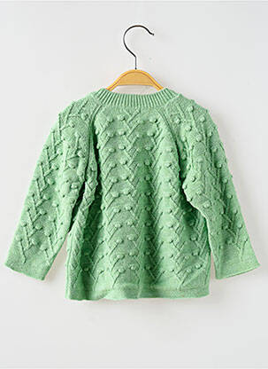 Gilet manches longues coupe droite vert MOULIN ROTY fille
