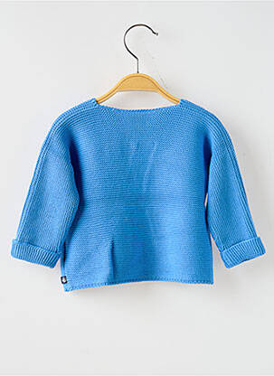 Gilet manches longues col v bleu PETIT BATEAU fille