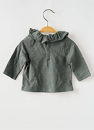 Blouse manches longues manches longues vert PETIT BATEAU fille