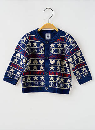 Gilet manches longues imprimé fantaisie bleu PETIT BATEAU enfant