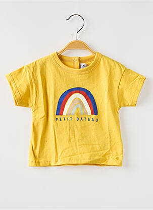 T-shirt coupe droite manches courtes jaune PETIT BATEAU fille