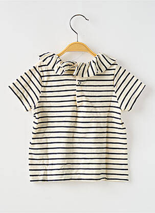 Blouse manches courtes manches courtes blanc PETIT BATEAU fille