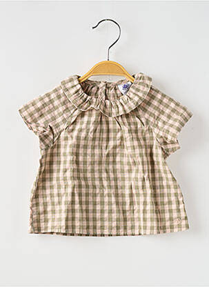 Blouse imprimé fantaisie manches courtes vert PETIT BATEAU fille
