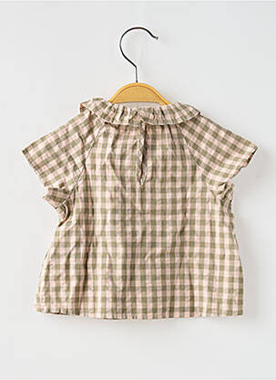 Blouse imprimé fantaisie manches courtes vert PETIT BATEAU fille