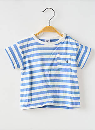 T-shirt coupe droite manches courtes bleu PETIT BATEAU fille