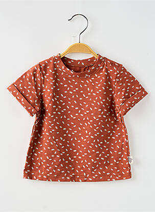 T-shirt coupe droite manches courtes marron MOULIN ROTY enfant