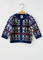 Gilet manches longues bleu PETIT BATEAU pour enfant seconde vue