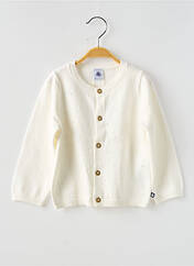 Gilet manches longues blanc PETIT BATEAU pour fille seconde vue